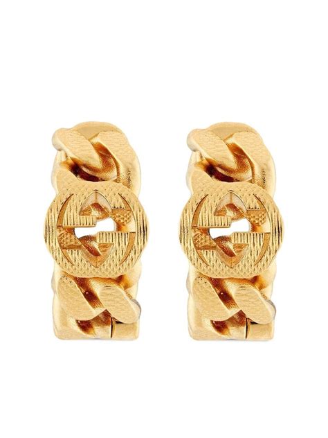 gucci circle earrings|gucci interlocking earrings gold.